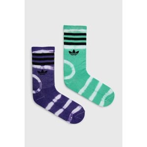 Ponožky adidas Originals (2-pak) HC9538-HIRGR/PURP, dámske, zelená farba