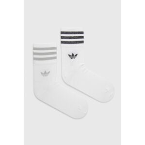 Ponožky adidas Originals (2-pack) HC9561-WHT/GRETW, dámske, biela farba