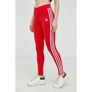 Legíny adidas Originals HD2348 HD2348-VIVRED, dámske, červená farba, jednofarebné