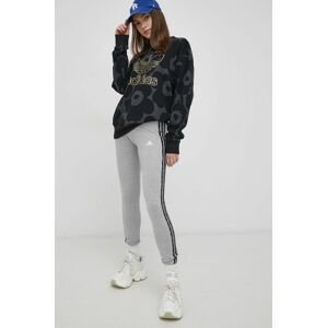 Legíny adidas HE7016 dámske, šedá farba, jednofarebné