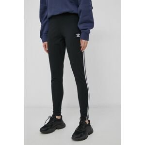 Legíny adidas Originals HD2350 HD2350-BLACK, dámske, čierna farba, jednofarebné