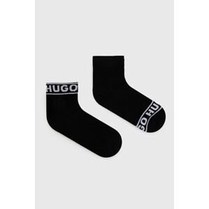 Ponožky HUGO dámske, čierna farba