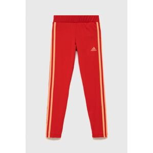 Detské legíny adidas Performance HE2016 červená farba, s nášivkou