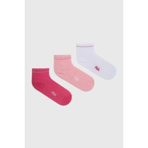 Detské ponožky Fila (3-pak) ružová farba