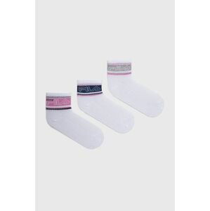 Detské ponožky Fila (3-pak) biela farba