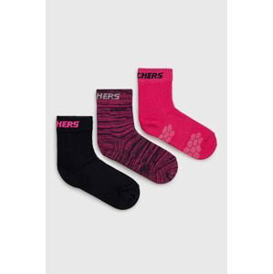 Detské ponožky Skechers (3-pak) fialová farba
