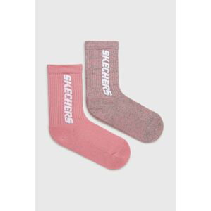 Detské ponožky Skechers (2-pak) ružová farba