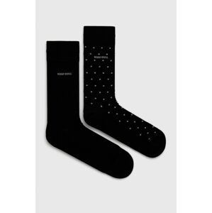 Ponožky Boss (2-pack) pánske, čierna farba