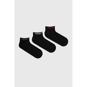 Ponožky Emporio Armani Underwear (3-pak) pánske, čierna farba