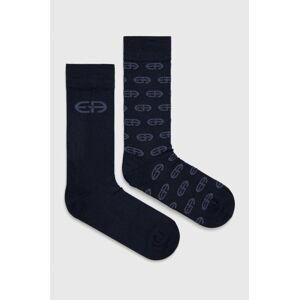 Ponožky Emporio Armani Underwear (2-pak) pánske, tmavomodrá farba