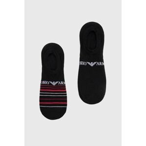 Ponožky Emporio Armani Underwear (2-pak) pánske, čierna farba