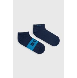 Ponožky BOSS (2-pak) pánske, tmavomodrá farba