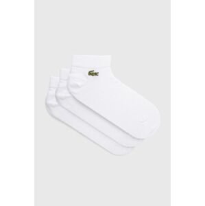 Ponožky Lacoste (3-pak) RA4183-5KC, pánske, biela farba