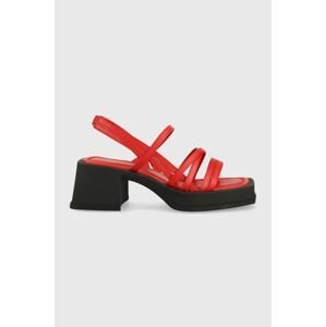 Kožené sandále Vagabond Hennie červená farba