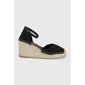 Espadrilky Karl Lagerfeld KAMINI MID čierna farba, na kline, KL32220