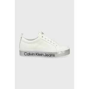 Tenisky Calvin Klein Jeans dámske, biela farba