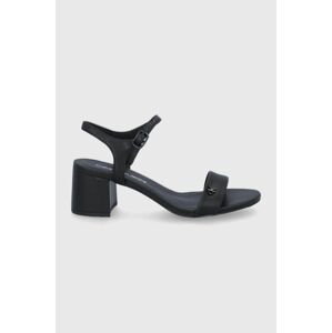 Kožené sandále Calvin Klein Jeans čierna farba