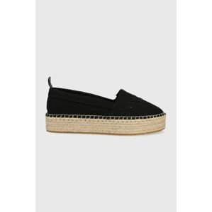 Espadrilky Calvin Klein Jeans čierna farba, na platforme