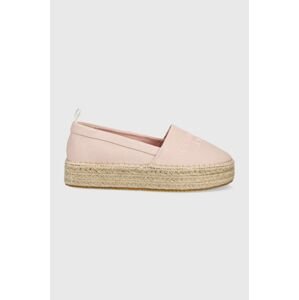 Espadrilky Calvin Klein Jeans ružová farba, na platforme