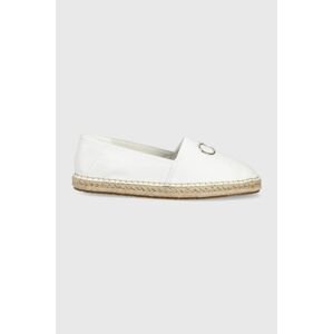 Kožené espadrilky Calvin Klein biela farba,