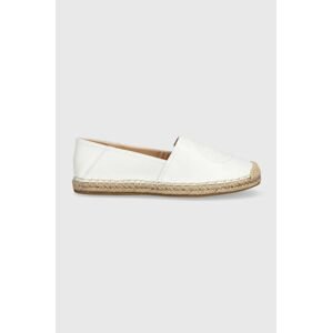 Kožené espadrilky Tommy Hilfiger biela farba,