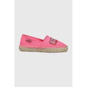 Espadrilky Love Moschino ružová farba,