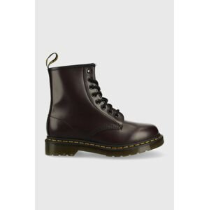 Kožené workery Dr. Martens dámske, bordová farba, na platforme,