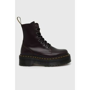 Kožené workery Dr. Martens Jadon dámske, bordová farba, na plochom podpätku, 24479001