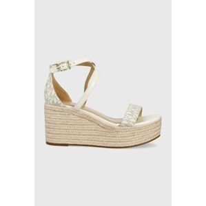 Sandále Michael Kors Serena Wedge Espadrille dámske, béžová farba, na kline