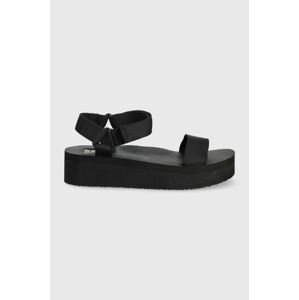 Sandále Billabong dámske, čierna farba, na platforme