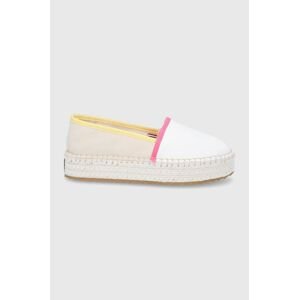 Espadrilky Tommy Jeans biela farba, na platforme