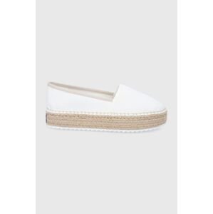 Espadrilky Tommy Jeans biela farba, na platforme