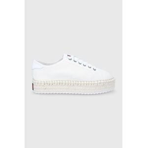 Espadrilky Tommy Jeans biela farba, na platforme