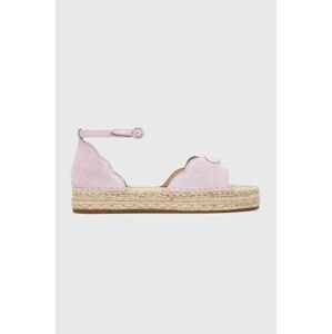 Semišové espadrilky Coach Dillon Suede ružová farba,