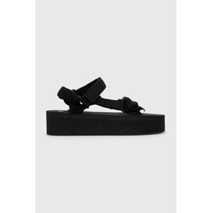 Sandále Truffle Collection Trek dámske, čierna farba, na platforme