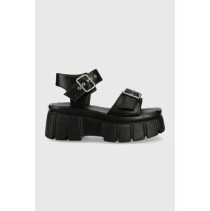 Sandále Truffle Collection Lilu dámske, čierna farba, na platforme