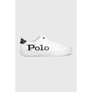 Kožená obuv Polo Ralph Lauren Longwood biela farba, 816862547001