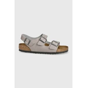 Kožené sandále Birkenstock Milano pánske, béžová farba