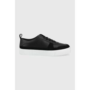 Kožená obuv Calvin Klein čierna farba