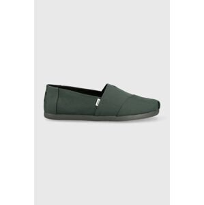 Espadrilky Toms Alpargata zelená farba