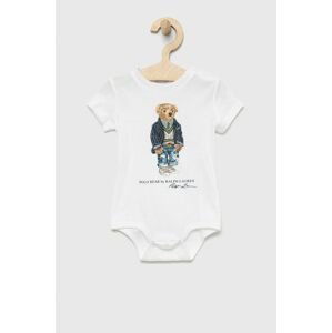 Bavlnené body pre bábätká Polo Ralph Lauren biela farba