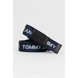 Opasok Tommy Jeans Rev Webbing pánsky, tmavomodrá farba