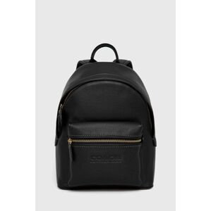 Kožený ruksak Coach Charter Backpack 24 dámsky, čierna farba, malý, jednofarebný