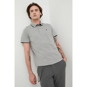 Polo tričko Produkt by Jack & Jones pánske, šedá farba, melanžové