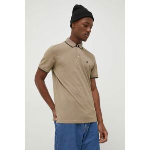 Bavlnené polo tričko Produkt by Jack & Jones béžová farba, jednofarebné