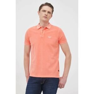 Bavlnené polo tričko Joop! oranžová farba, jednofarebné