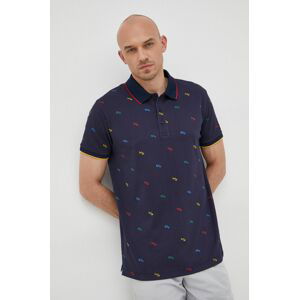 Bavlnené polo tričko Paul&Shark tmavomodrá farba, vzorované