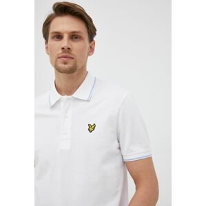 Polo tričko Lyle & Scott pánske, biela farba, jednofarebné