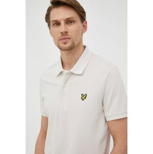 Polo tričko Lyle & Scott pánsky, béžová farba, jednofarebné