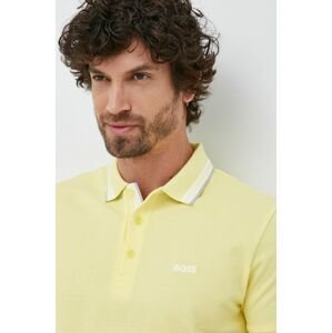 Bavlnené polo tričko BOSS BOSS ATHLEISURE žltá farba